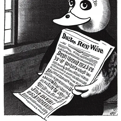 Image similar to duck reading a newspaper