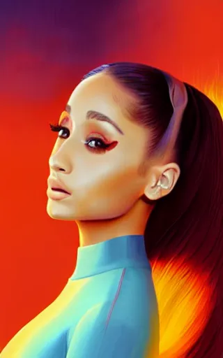 Image similar to painting of Ariana Grande by Christopher Balaskas