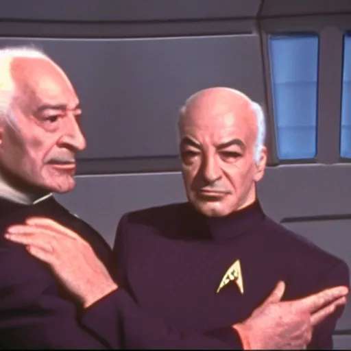 Image similar to Victor Borge of Borg, still from Star Trek: The Next Generation