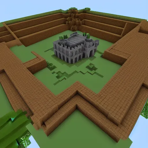 Prompt: a castel in minecraft with shaders