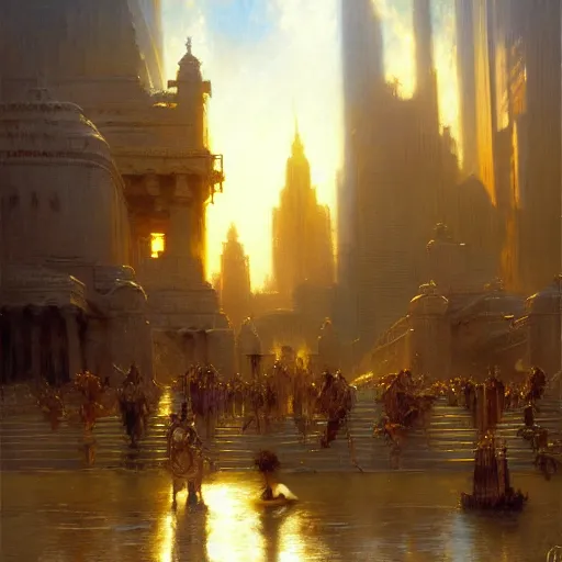 Image similar to babylon the city. highly detailed painting by gaston bussiere, craig mullins, j. c. leyendecker 8 k