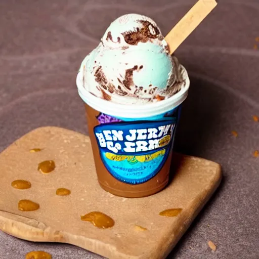 Image similar to ben and jerry's poop flavored ice cream pint