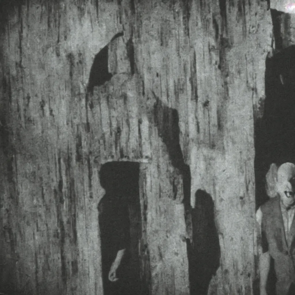 Image similar to film still of a horrid vampiric tall man hiding in a barnyard, horror movie, eerie, creepy, grainy, polaroid, found footage, great cinematography