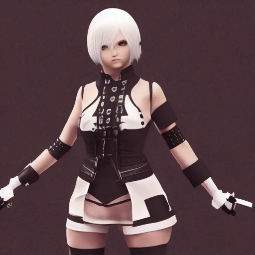 Prompt: blender render nier automata