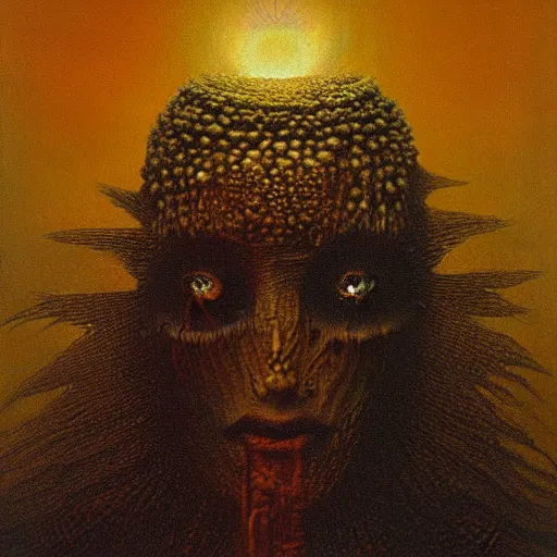 Image similar to the queen of the sun by zdzislaw beksinski and h. r. giger, oil on canvas