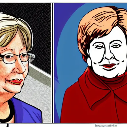 Prompt: illustration of chilean president michelle bachelet in the style of chris ware