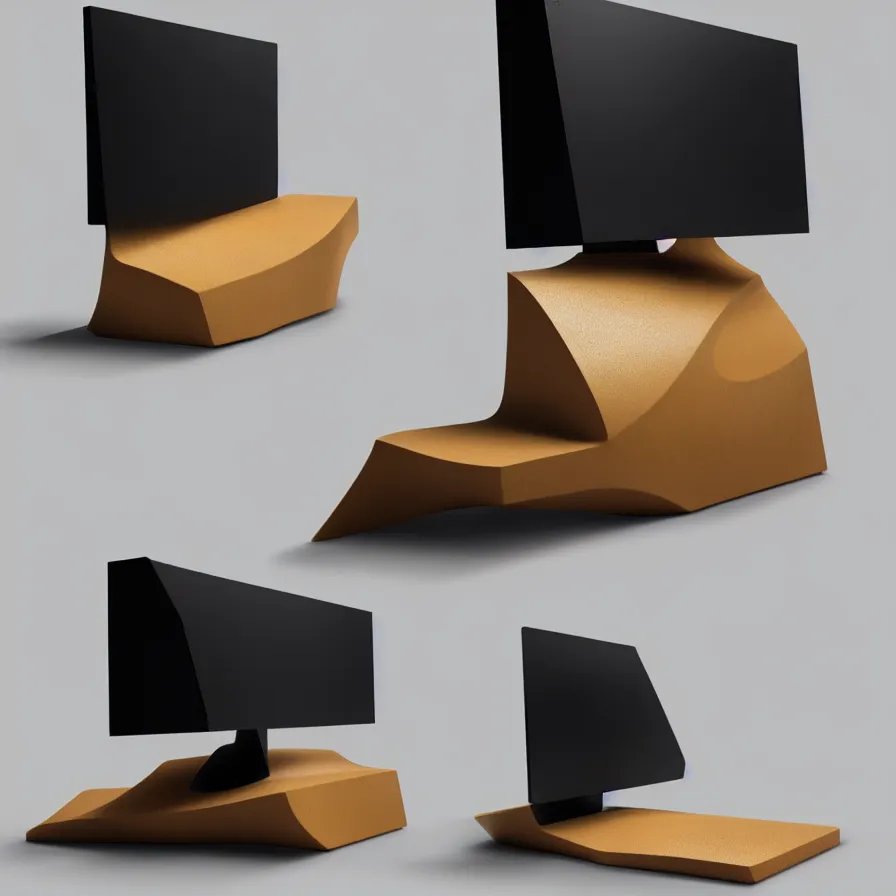 Image similar to single pc display ; designed by c. a. k. e., marc newsom, zaha hadid, blond ltd, layer design ; natural materials ; industrial design ; behance ; le manoosh ; pinterest ; if design award ; reddot design award