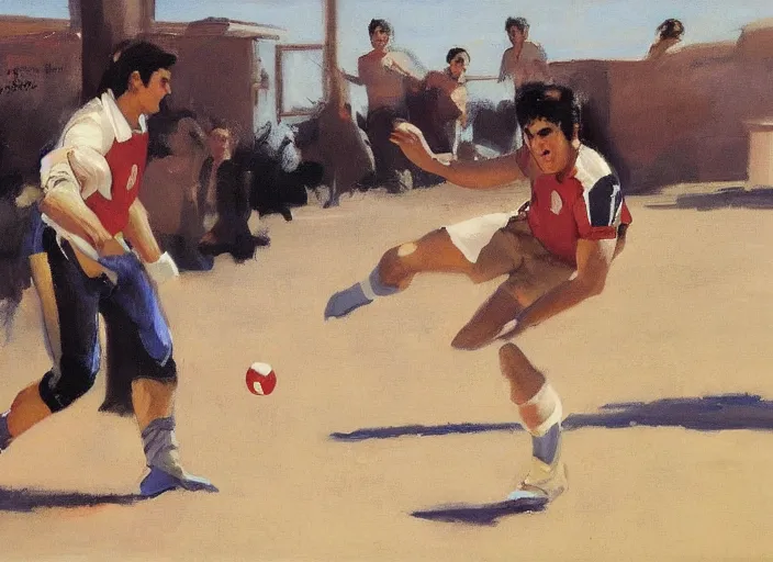 Prompt: a highly detailed beautiful portrait of elvis presley playing voleyball, by gregory manchess, james gurney, james jean