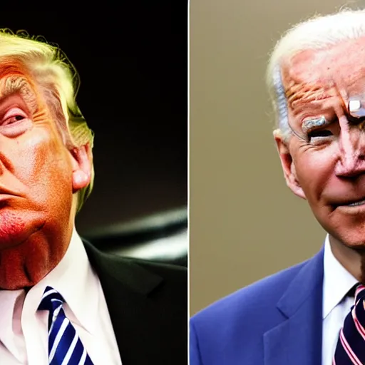 Prompt: person that is the fusion of donald trump and joe biden, fusion, mix