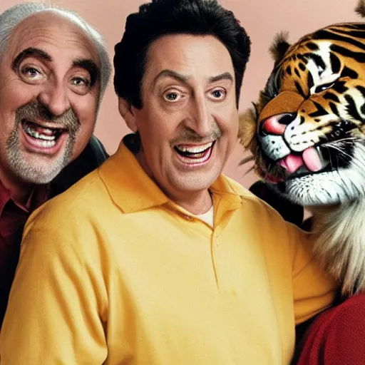 Image similar to everybody loves raymond but with tony the tiger, sitcom, tv