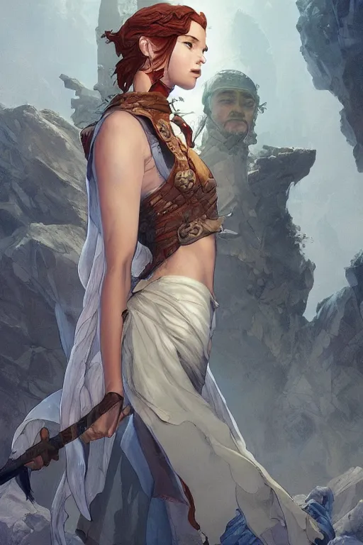 Prompt: portrait of the a soft geomancer is guarding a vest that breaks pillars, by artgerm and Craig Mullins, James Jean, Andrey Ryabovichev, Mark Simonetti and Peter Morbacher 16k