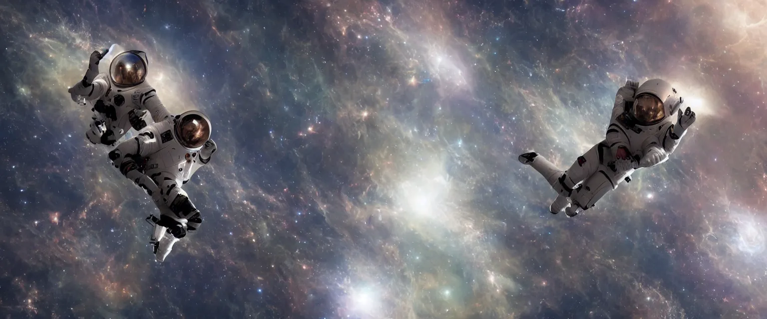 Image similar to a photo of elon musk floating through deep space without a space suit, 4 k, 8 k, ultra hd