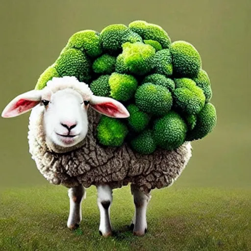 Image similar to sheep that looks like broccoli, broccoli sheep, sheep