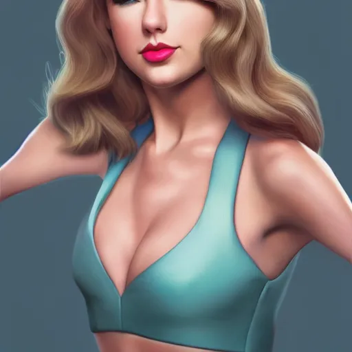 Prompt: Taylor Swift cosplaying as Ariana Grande, 8k octane render, by Artgerm, deviantart