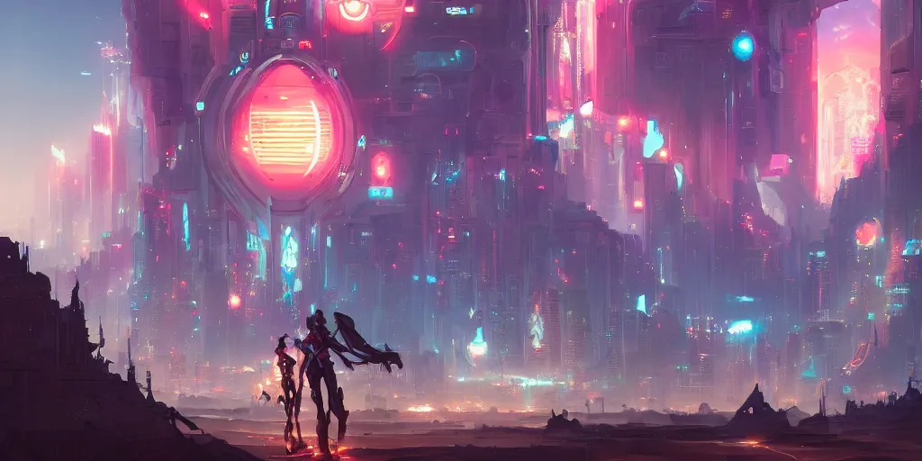 Image similar to cyberpunk world as seen from outer space concept art by pete mohrbacher and artgerm and wlop and greg rutkowski, digital art, highly detailed, intricate, sci-fi, neon colors, sharp focus, Trending on Artstation HQ, deviantart, unreal engine 5, 4K UHD image