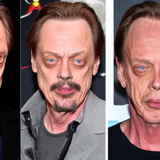 Image similar to steve buscemi turning into arnold schwarzeneggar