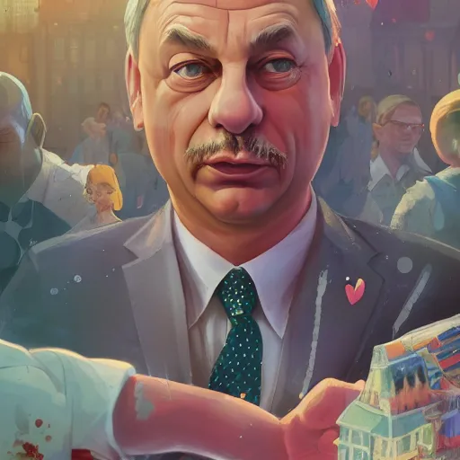 Image similar to hungarian prime minister viktor orban by hikari shimoda and makoto shinkai and james gilleard, intricate, mist, highly detailed, dramatic lighting, sharp focus, hyper realistic, octane render, raytracing, trending on artstation, artstationhd, artstationhq, unreal engine, 4 k, 8 k