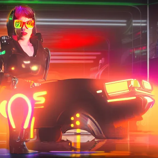 Prompt: German fembots Austin Powers, cyberpunk, retro-futurism, volumetric lighting, 8k, neon lights