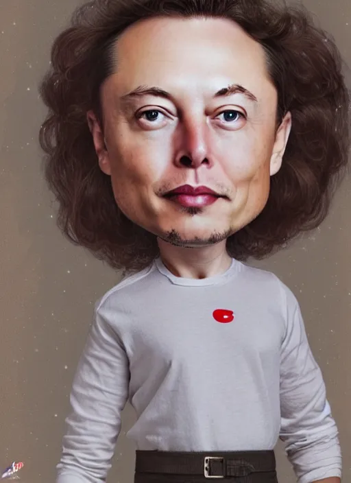 Prompt: elon musk as a Nicoletta Ceccoli doll, detailed digital art, trending on Artstation