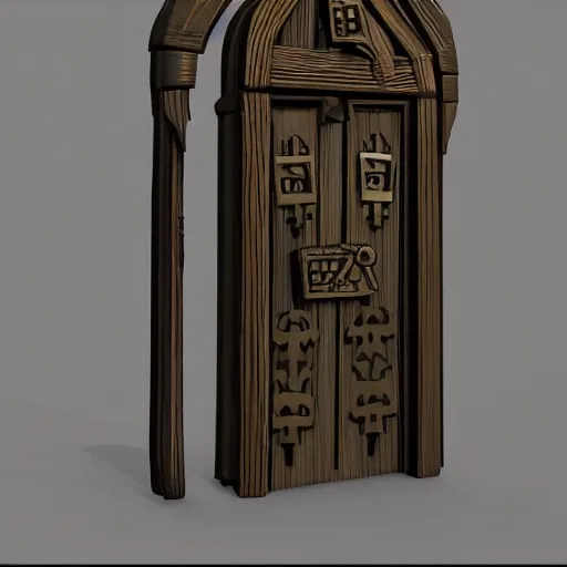 Image similar to a stylised key for the doors, key is on the center of image, point and click game inventory item, very detailed, dynamic lights, without background, high poly vray render, stylised textures, trending on artstation