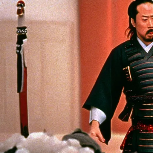 Image similar to japanese samurai in home alone movie