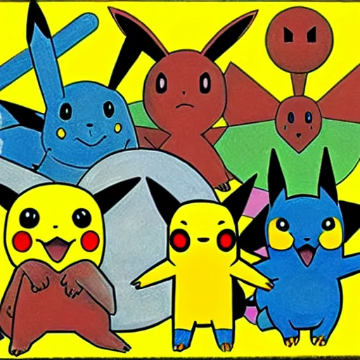 Image similar to pokemon portrait drawn by malevich, album cover art, conceptual mystery pokemon, intricate detailed painting, illustration sharp detail, manga 1 9 9 0