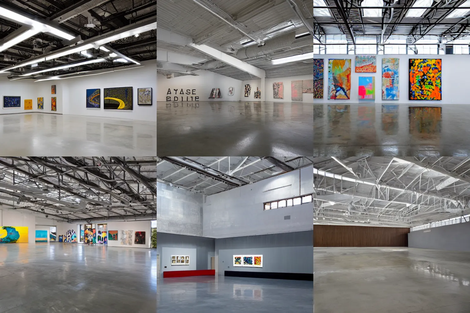 Prompt: an air force base converted into a contemporary art space