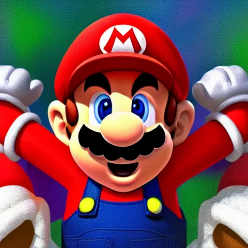 Image similar to Hyper realistic photo of Mario from Super Mario Bros