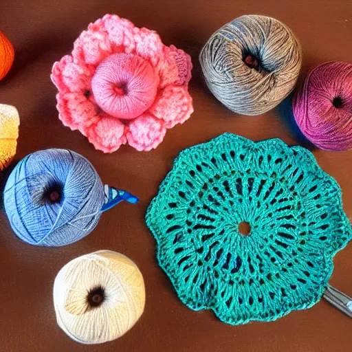 Prompt: pattern yarn and crochet hook