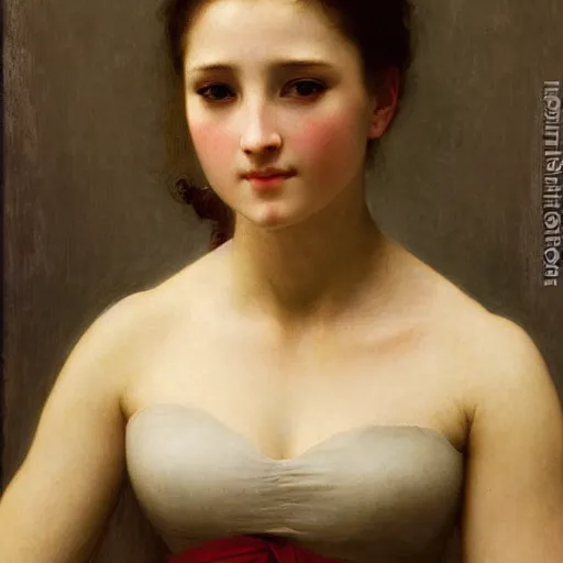 Prompt: portrait of a female android by william bouguereau