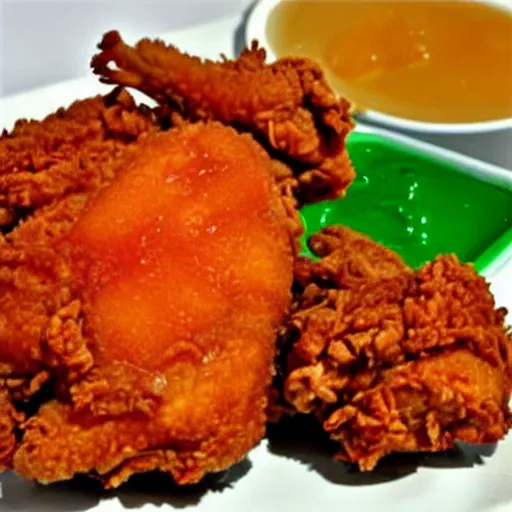 Image similar to fried chicken made of jello