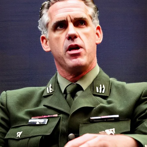 Prompt: Jordan Peterson Wermacht General, doing an angry pitch