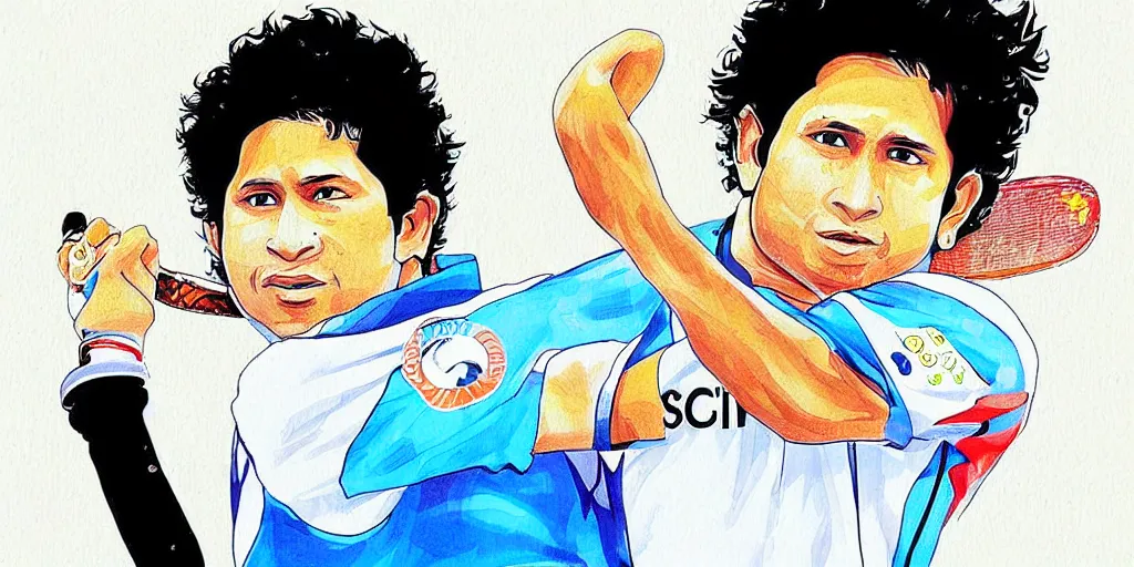 Prompt: anime style artwork of sachin tendulkar