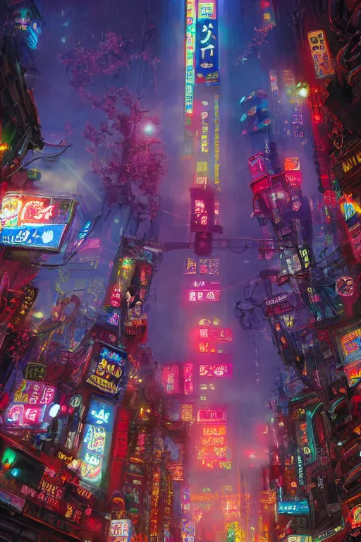 Prompt: neon tokyo, adorned pillars, towers, landscape, alex ross, neal Adams, david finch, concept art, matte painting, highly detailed, rule of thirds, dynamic lighting, cinematic, detailed, denoised, centerd