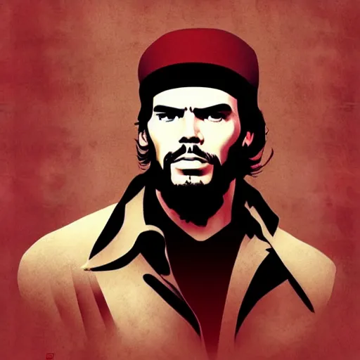 Prompt: che guevara by ilya kuvshinov, illustration, in the style of guerrillero heroico, high quality