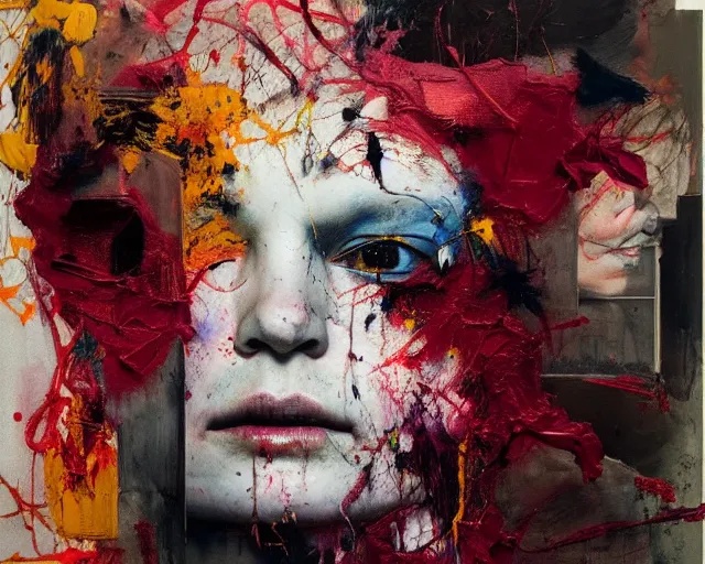 Image similar to lost memories, a brutalist designed, rich deep vivid colours, brushmonia merlo ، strokes!, painted by francis bacon, michal mraz, adrian ghenie, nicola samori, james jean!!! and petra cortright, part by gerhard richter, part by takato yamamoto. 8 k masterpiece.