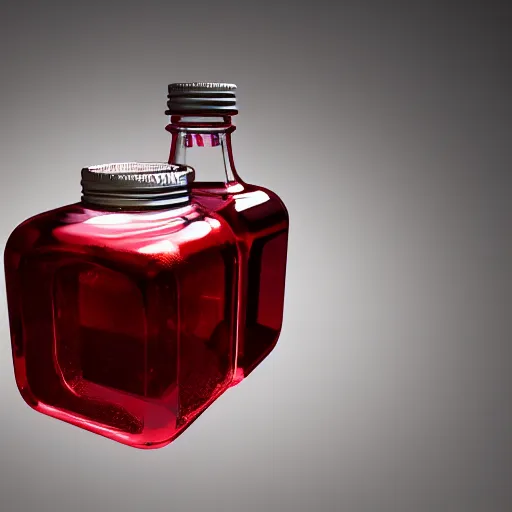 Prompt: a nightmare lucid dream in a glass bottle. Octane render, hyper realistic