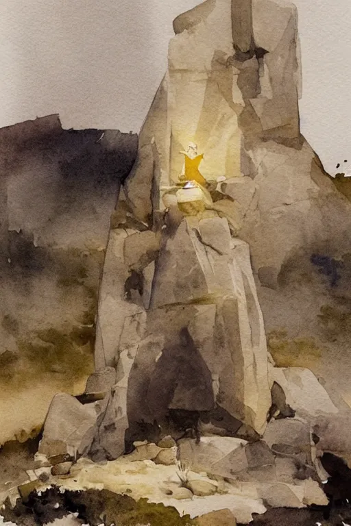 Prompt: abstract watercolor painting of viking monument, in stone and wood, magical and traditional, cinematic light, national romanticism by anders zorn