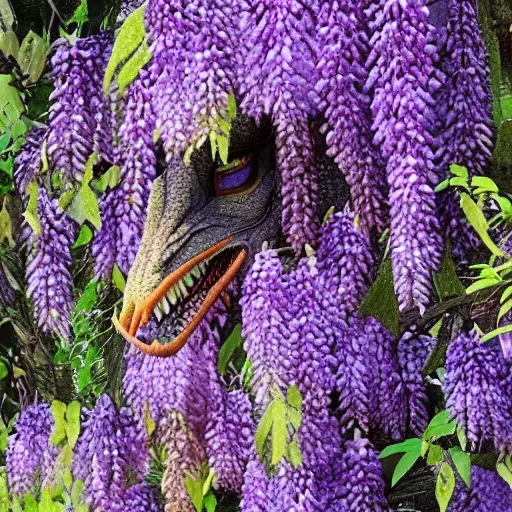 Prompt: a dragon with color ( wisteria!!! ).