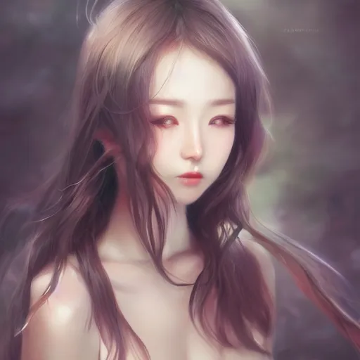 Prompt: realistic beautiful gorgeous natural cute fantasy japanese girl art drawn full HD 4K highest quality in artstyle by professional artists WLOP, Taejune Kim, yan gisuka, JeonSeok Lee, artgerm, Ross draws, Zeronis, Chengwei Pan on Artstation