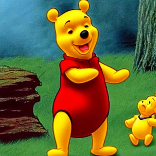 Image similar to film still of Winnie the Pooh as a Morpheus in The Matrix,