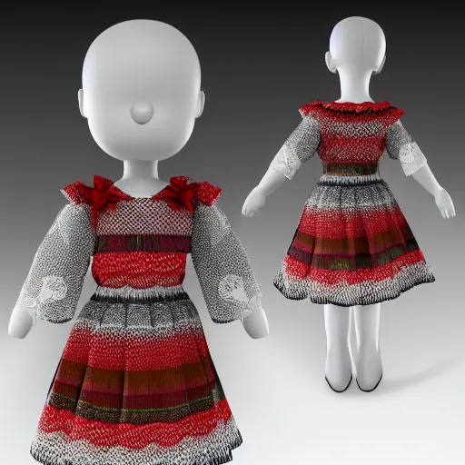 Prompt: cute fumo plush of a girl in a celtic pattern dress, vray, symmetry