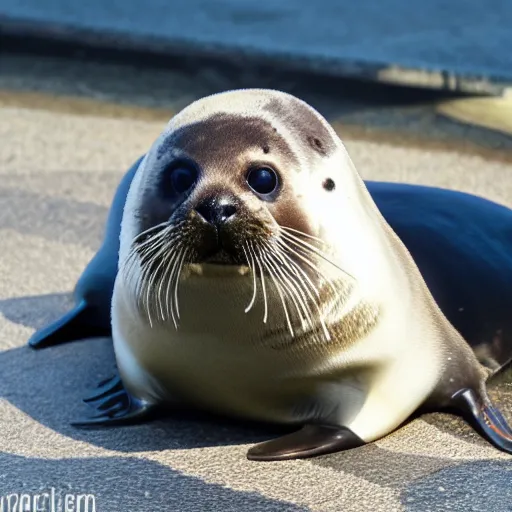 Image similar to cute bouncing round ringed seal, osaka aquarium, photo