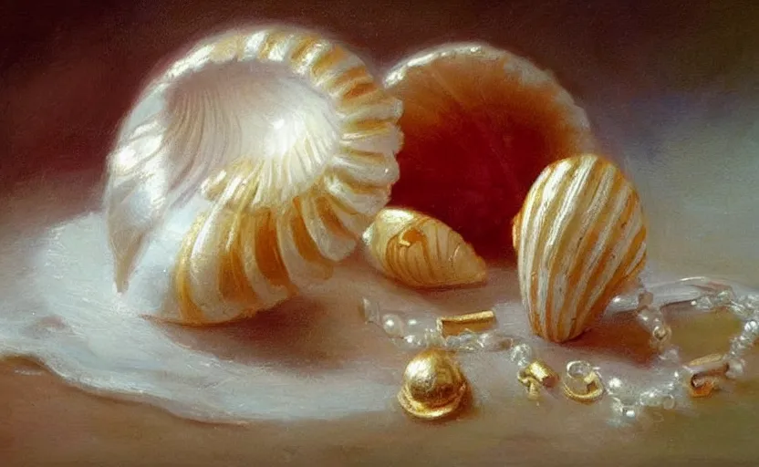 Image similar to Beautiful alchemy seashell. By Konstantin Razumov, highly detailded