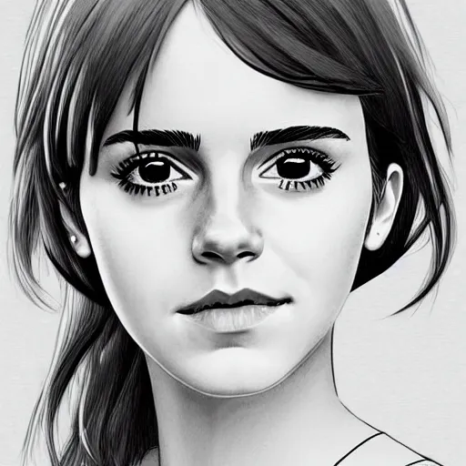 Image similar to a portrait of Emma Watson, anime art style