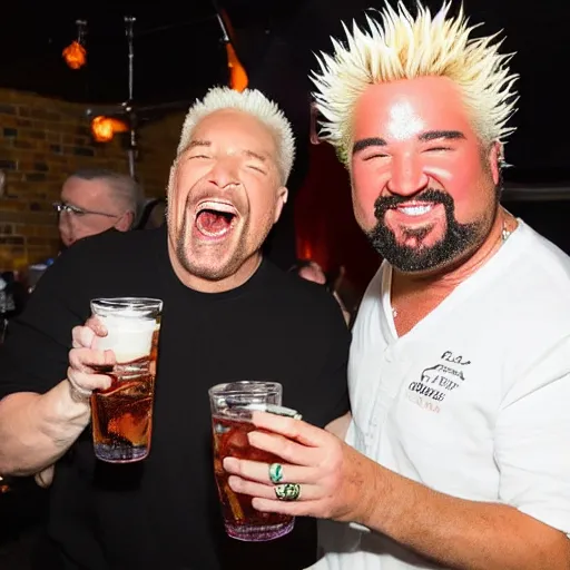 Image similar to betty white drinking white claw with guy fieri