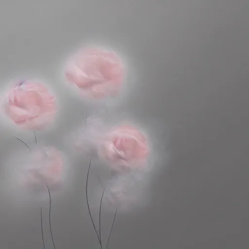 Image similar to Roses made of puffs of smoke, hazy, atmospheric, inspiring, digital art, award winning, artstation,