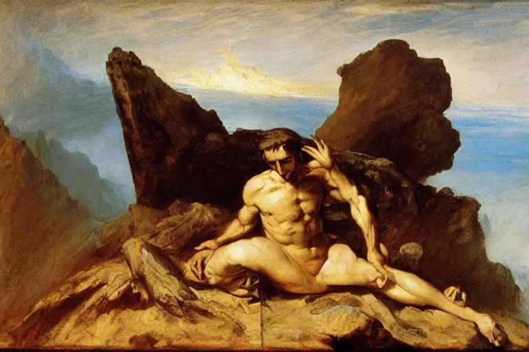 Image similar to oil painting by william turner, by theodore gericault, by caspar david friedrich, by frank frazetta oil painting, romantism, realism, limited palette