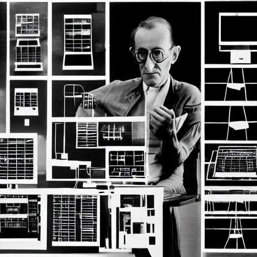 Image similar to a minimalist portrait of Marcel Duchamp holding computer cables in the style of Annie Leibovitz, Irving Penn, Hito Steyerl, Shinya Tsukamoto, Saâdane Afif, Alfredo Jaar line drawing and 35mm film, wide angle, monochrome, futuristic tetsuo