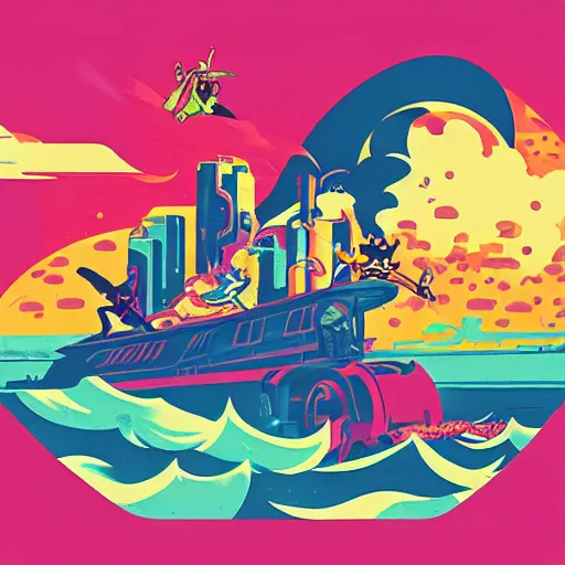 Image similar to splash of color, illustration by tom whalen and charles williams and kilian eng and james jean